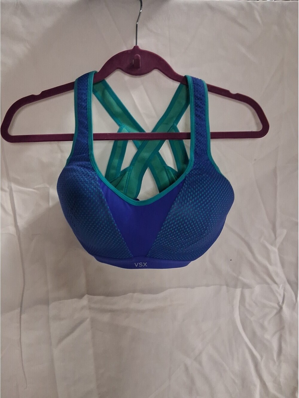 Victoria Secret VSX Sport Purple Teal High Impact Sports Bra 34c Mesh Molded J2